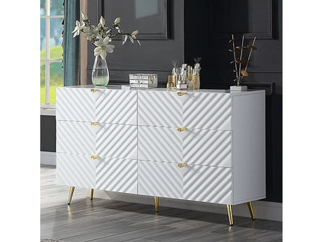 Gaines White High Gloss Dresser - Ornate Home
