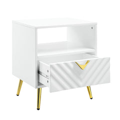 Gaines White High Gloss End Table - Ornate Home