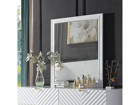 Gaines White High Gloss Mirror - Ornate Home