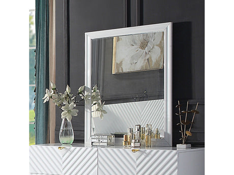 Gaines White High Gloss Mirror - Ornate Home