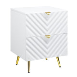 Gaines White High Gloss Nightstand - Ornate Home