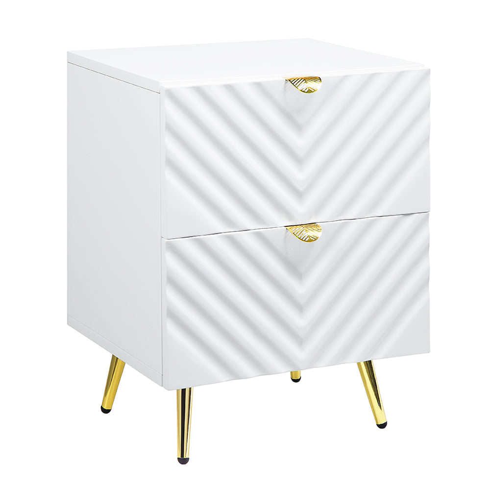 Gaines White High Gloss Nightstand - Ornate Home
