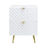 Gaines White High Gloss Nightstand - Ornate Home