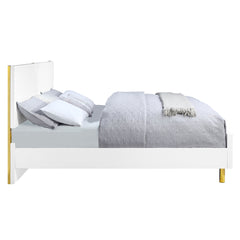 Gaines White High Gloss Queen Bed - Ornate Home