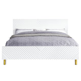 Gaines White High Gloss Queen Bed - Ornate Home