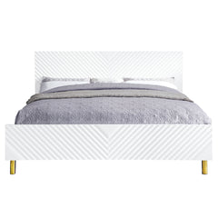 Gaines White High Gloss Queen Bed - Ornate Home