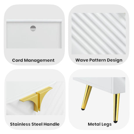 Gaines White High Gloss TV Stand - Ornate Home