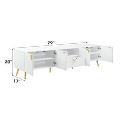 Gaines White High Gloss TV Stand - Ornate Home