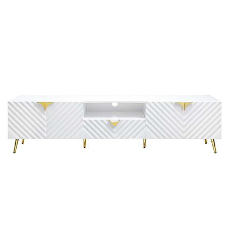 Gaines White High Gloss TV Stand - Ornate Home