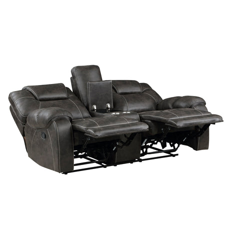 Gainesville Chocolate Double Reclining Loveseat - Ornate Home