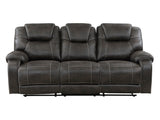Gainesville Chocolate Double Reclining Sofa - Ornate Home