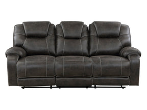 Gainesville Chocolate Double Reclining Sofa - Ornate Home