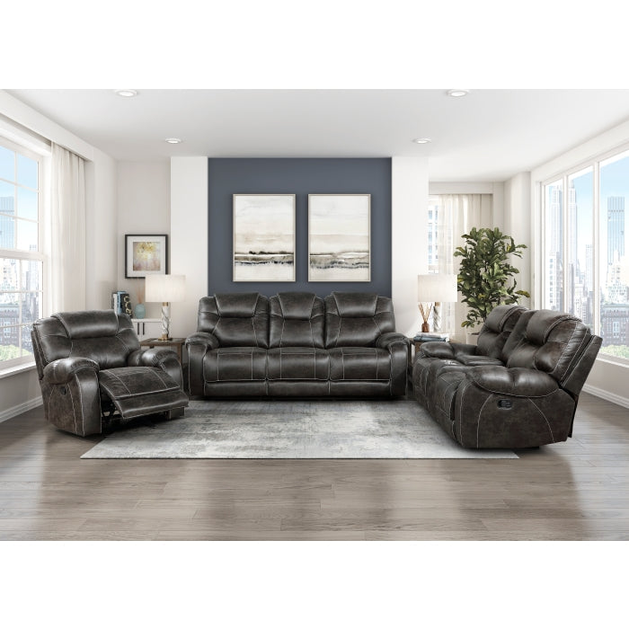 Gainesville Chocolate Double Reclining Sofa - Ornate Home