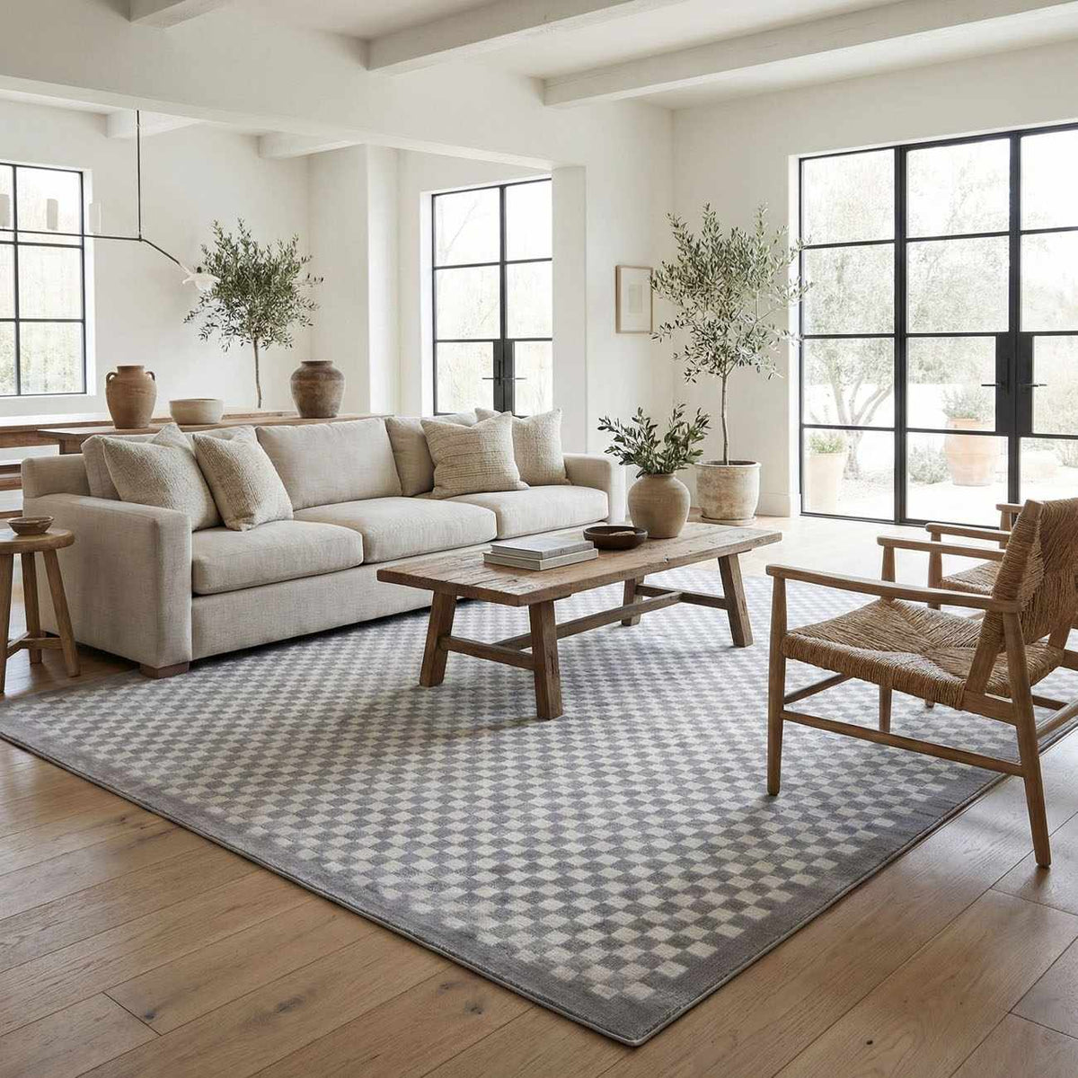 Gaiwan Cream Gray Washable Area Rug - Ornate Home