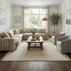Gaiwan Cream Washable Area Rug - Ornate Home