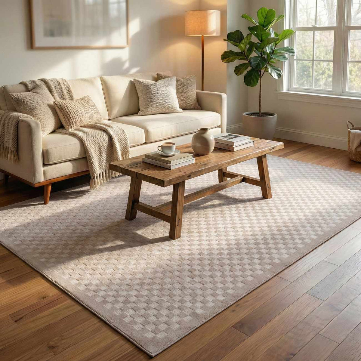 Gaiwan Cream Washable Area Rug - Ornate Home