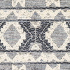 Gakona High-Low Cream&Blue Wool Rug - Clearance - Ornate Home