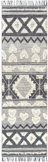 Gakona High-Low Cream&Blue Wool Rug - Clearance - Ornate Home