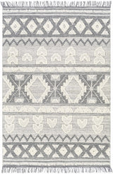 Gakona High-Low Cream&Charcoal Wool Rug - Clearance - Ornate Home