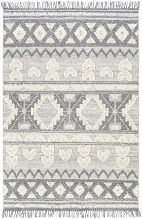 Gakona High-Low Cream&Charcoal Wool Rug - Clearance - Ornate Home