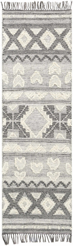 Gakona High-Low Cream&Charcoal Wool Rug - Clearance - Ornate Home