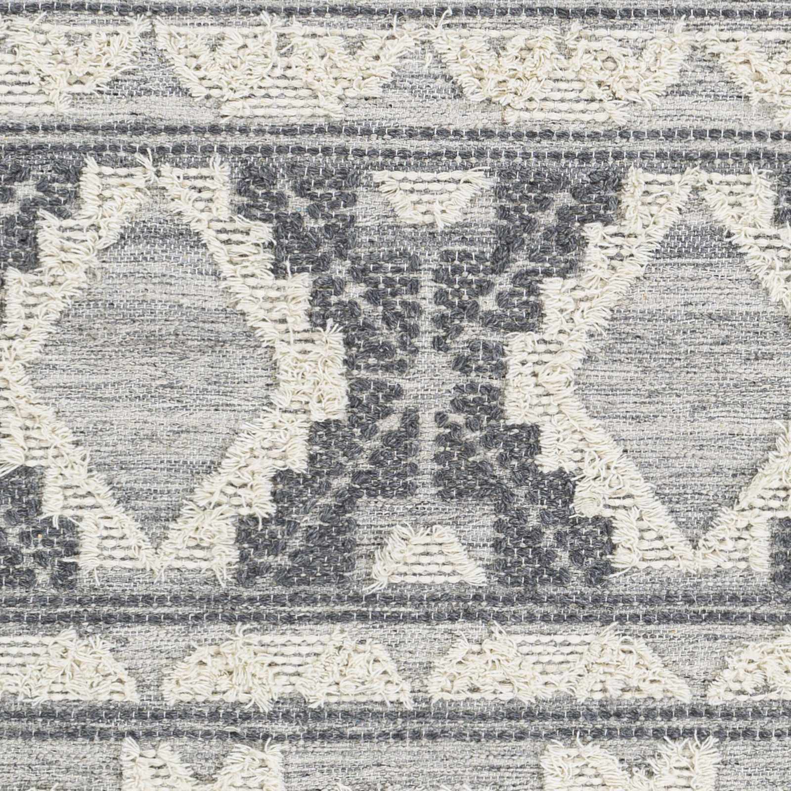 Gakona High-Low Cream&Charcoal Wool Rug - Clearance - Ornate Home