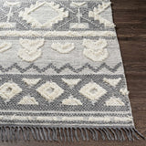 Gakona High-Low Cream&Charcoal Wool Rug - Clearance - Ornate Home