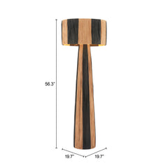Gala Black & Natural Floor Lamp - Ornate Home