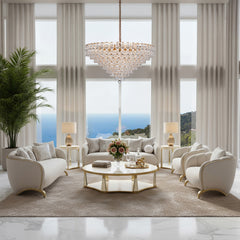 Gala Gold 28-Light Round LED Chandelier - Ornate Home