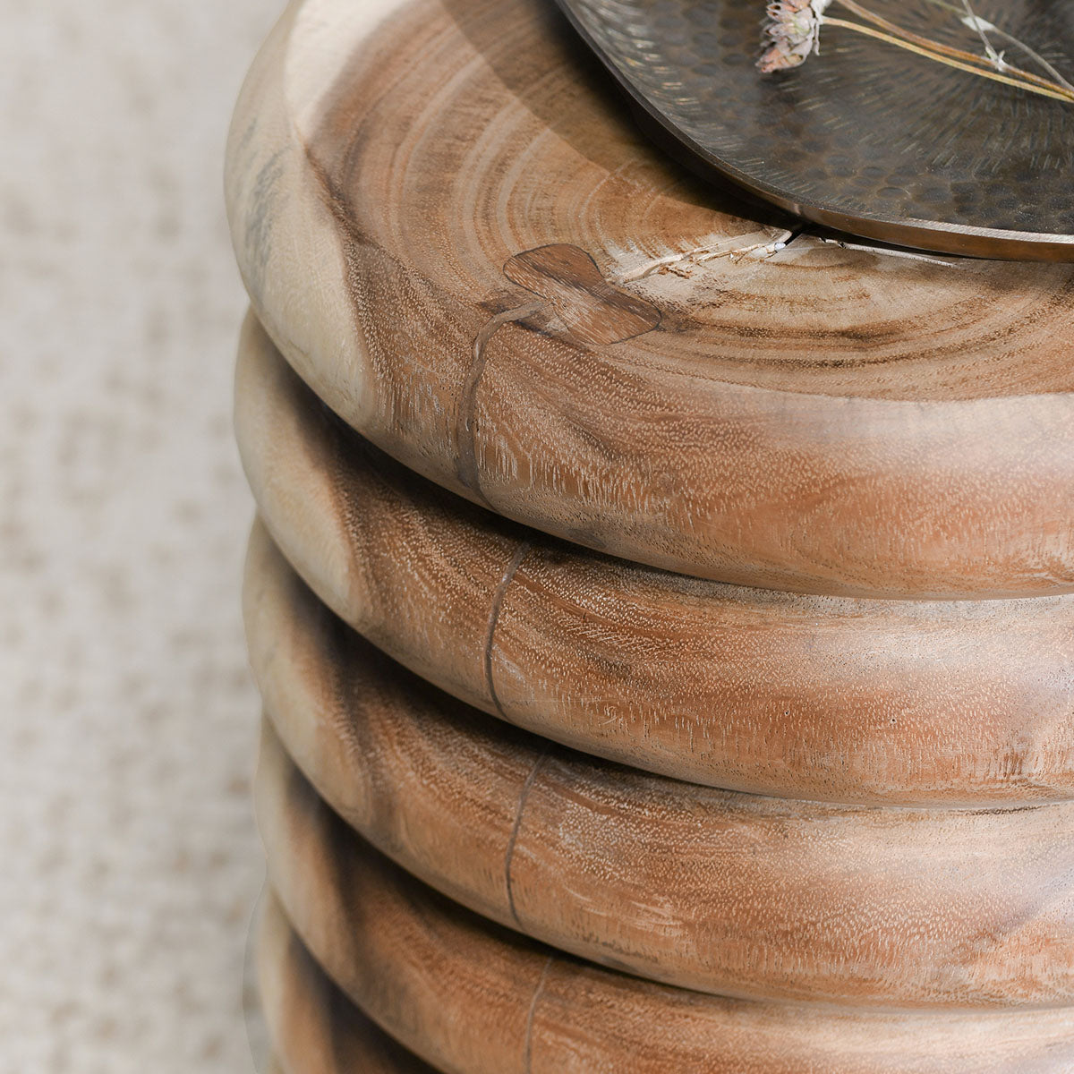 Gala Natural Round End Table - Ornate Home