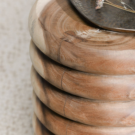Gala Natural Round End Table - Ornate Home