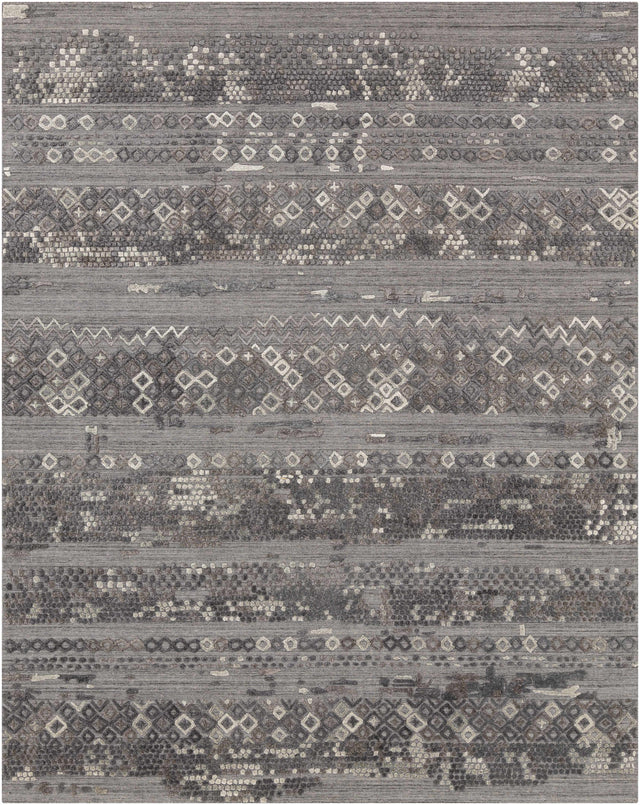 Galchutt Embossed Gray Premium Viscose&Wool Rug - Clearance - Ornate Home