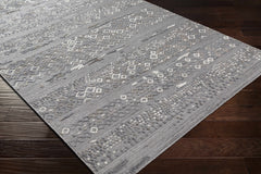 Galchutt Embossed Gray Premium Viscose&Wool Rug - Clearance - Ornate Home