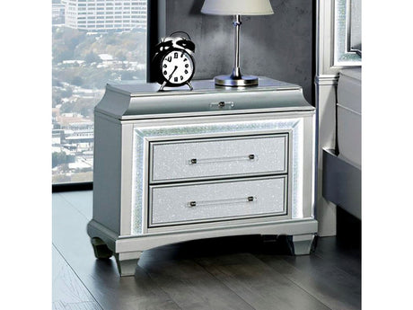 Galea Gray Nightstand w/ LED - Ornate Home
