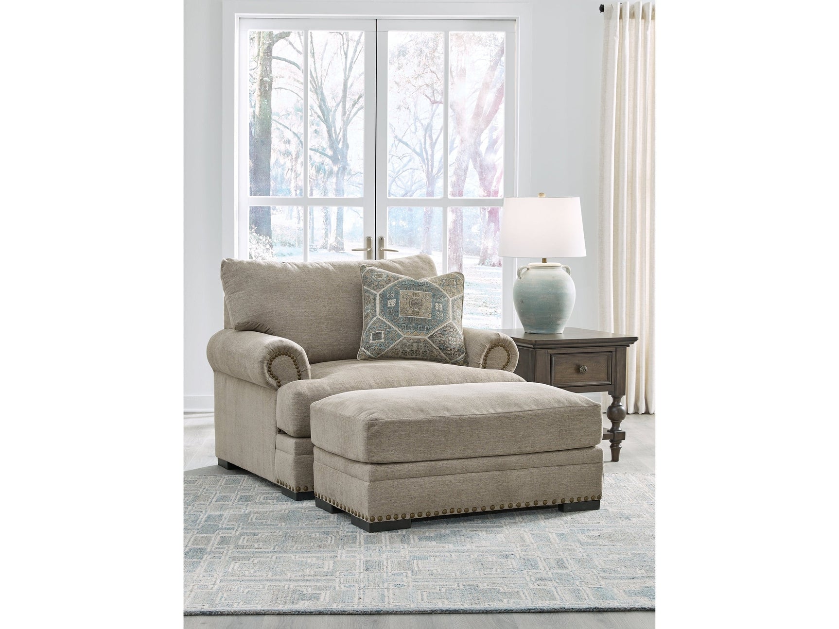 Galemore Oversized Chair and Ottoman - Ornate Home