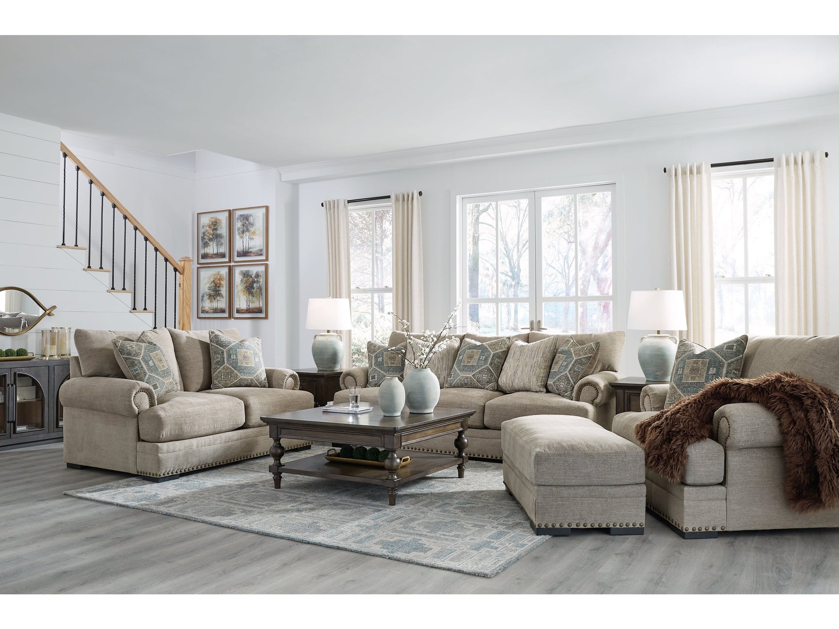 Galemore Sofa, Loveseat, Oversized Chair and Ottoman - Ornate Home