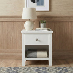 Galen White 1-Drawer Nightstand - Ornate Home