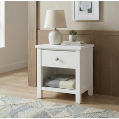 Galen White 1-Drawer Nightstand - Ornate Home