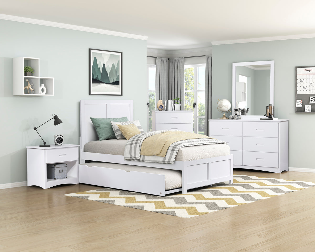 Galen White 1-Drawer Nightstand - Ornate Home