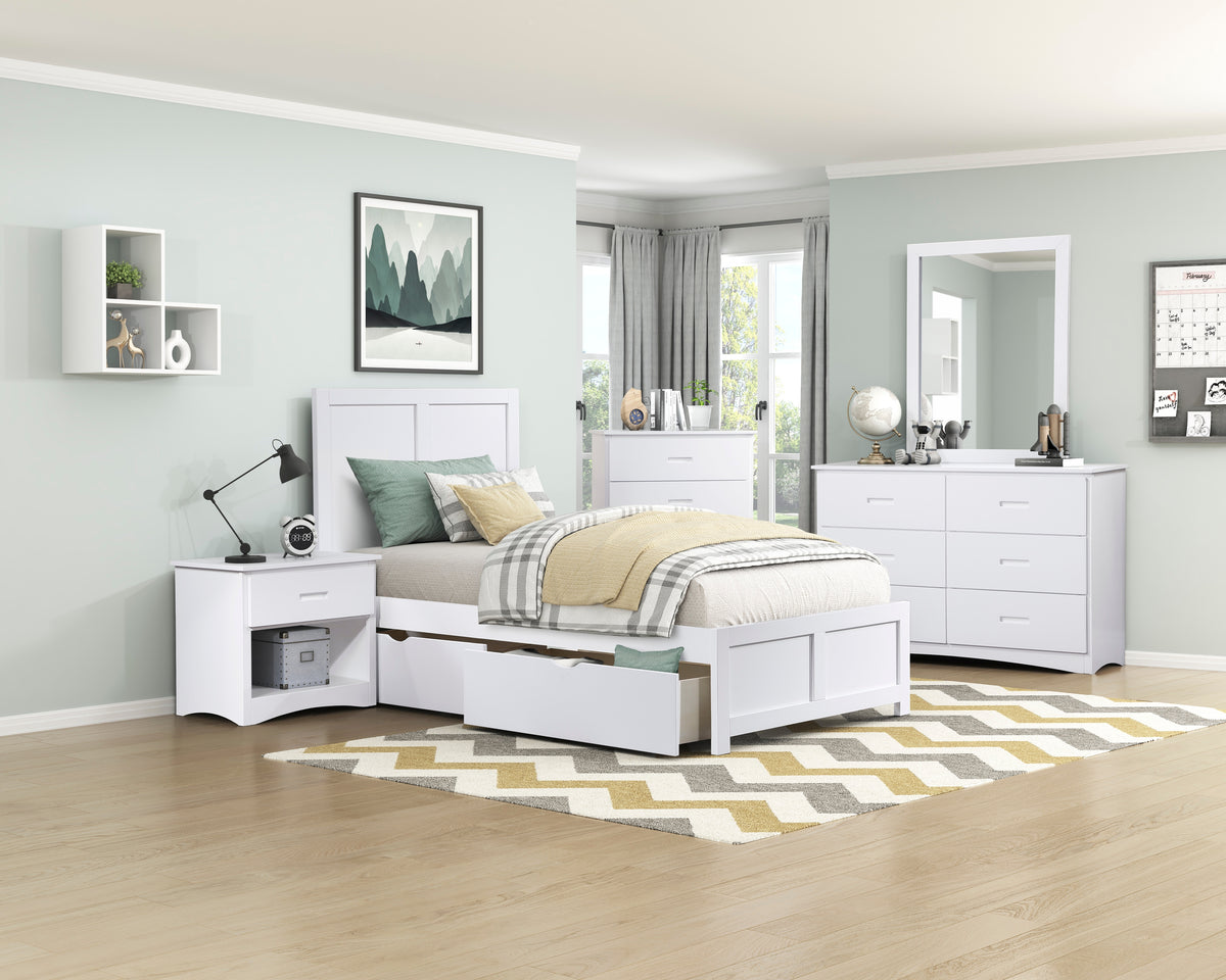 Galen White 1-Drawer Nightstand - Ornate Home