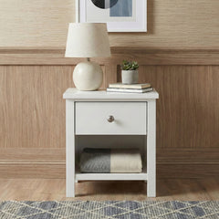 Galen White 1-Drawer Nightstand - Ornate Home