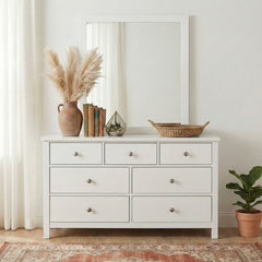 Galen White 7-Drawer Dresser - Ornate Home