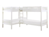 Galen White Corner Bunk Bed - Ornate Home