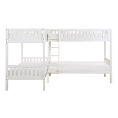 Galen White Corner Bunk Bed - Ornate Home