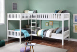 Galen White Corner Bunk Bed - Ornate Home