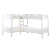 Galen White Corner Bunk Bed - Ornate Home