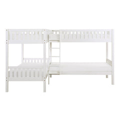 Galen White Corner Bunk Bed - Ornate Home