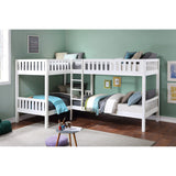 Galen White Corner Bunk Bed - Ornate Home