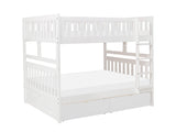 Galen White Full/Full Bunk Bed With Storage Boxes - Ornate Home