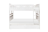Galen White Full/Full Bunk Bed With Storage Boxes - Ornate Home